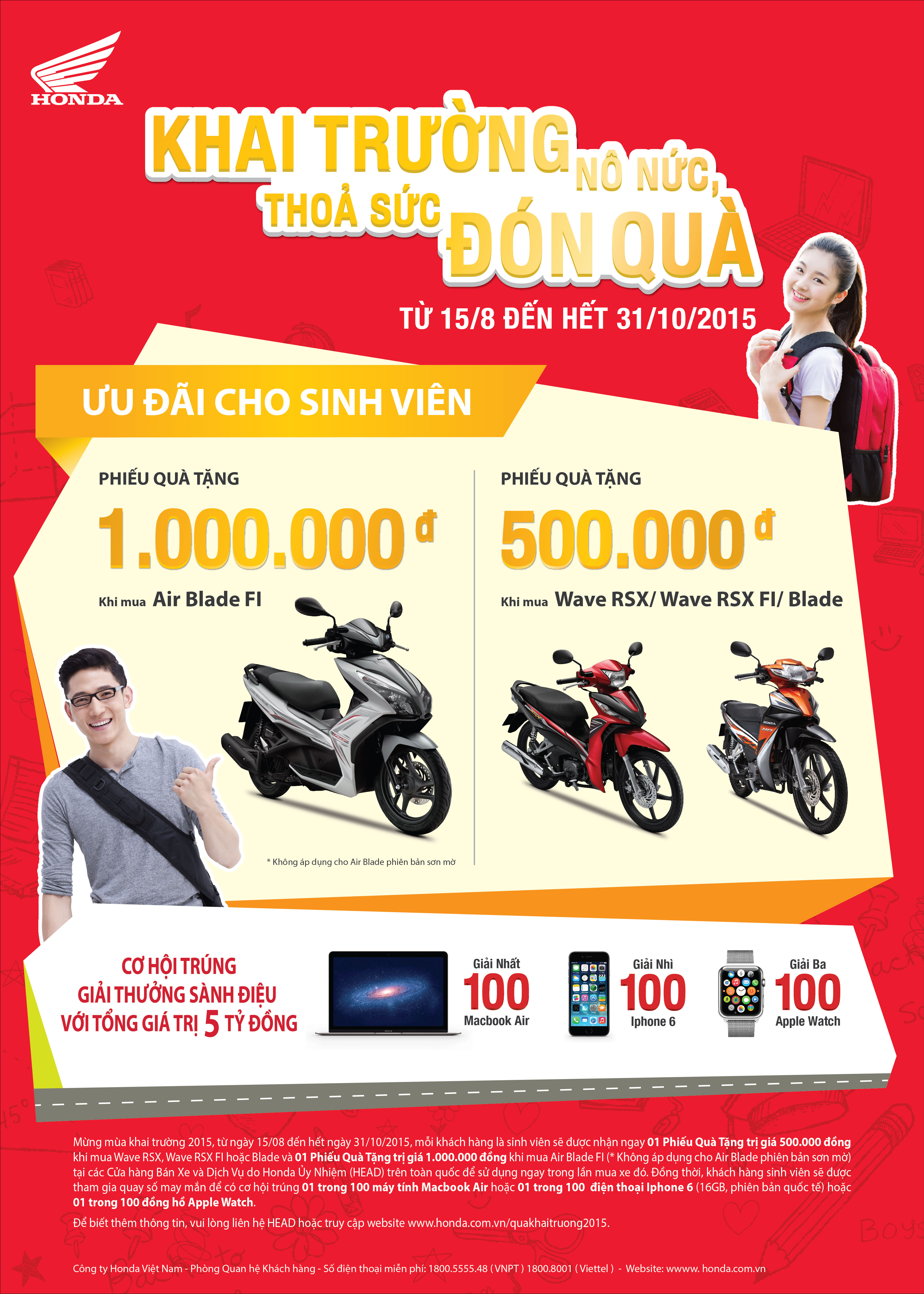 Honda Việt Nam ưu đãi khuyến mại 50 tỷ cho sinh viên